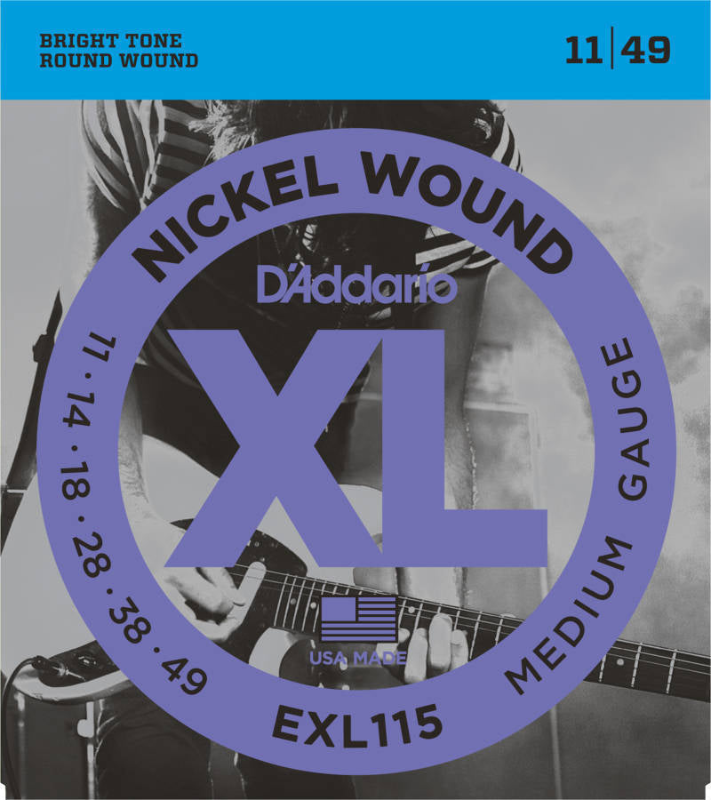 D'addario Nickel Plated Steel Wound Electric Strings 011-049 - EXL115
