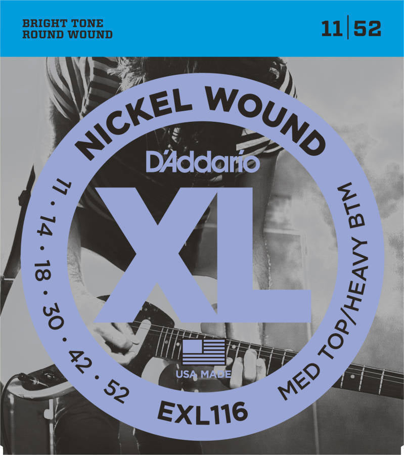 D'addario Nickel Plated Steel Wound Electric Strings 011-052 - EXL116