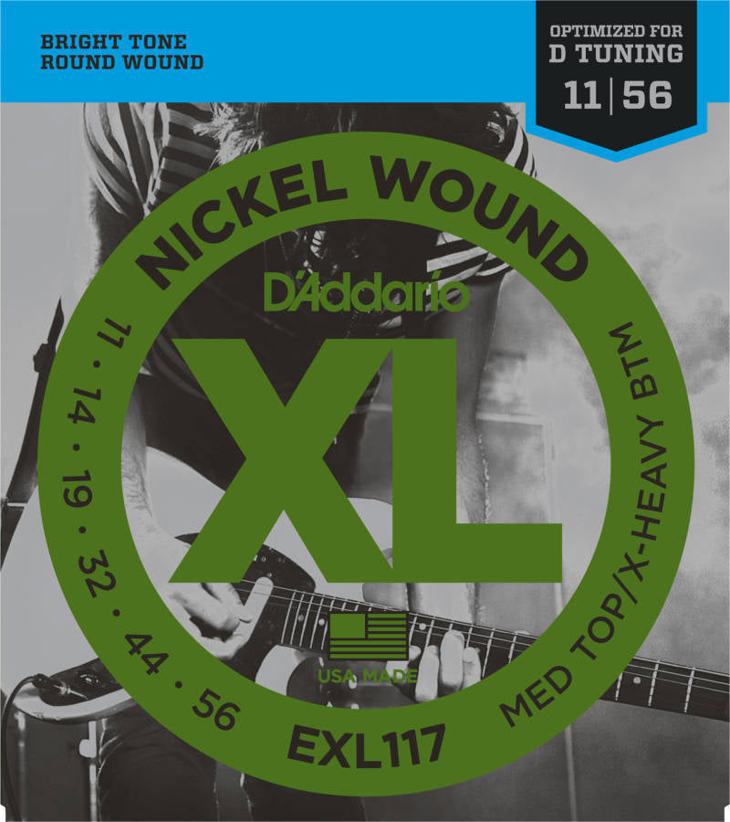 D'addario Nickel Plated Steel Wound Electric Strings 011-056 - EXL117