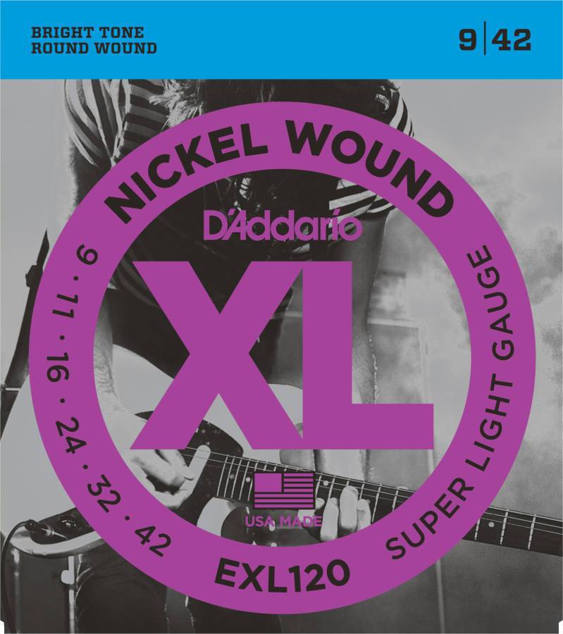 D'addario Nickel Plated Steel Electric Strings 009-042 - EXL120