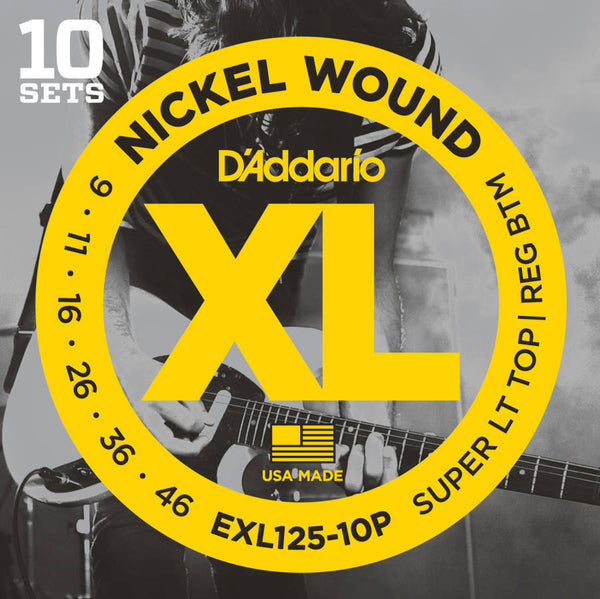 D'addario Nickel Plated Steel Wound Electric Strings 009-046 | 010 Pack - EXL12510P