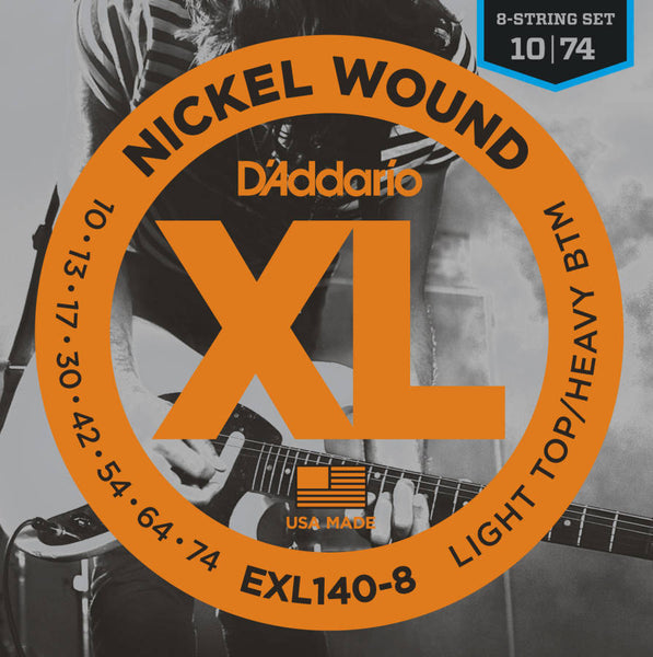 D'addario 008-String Nickel Plated Steel Wound Electric Strings 010-074 - EXL1408
