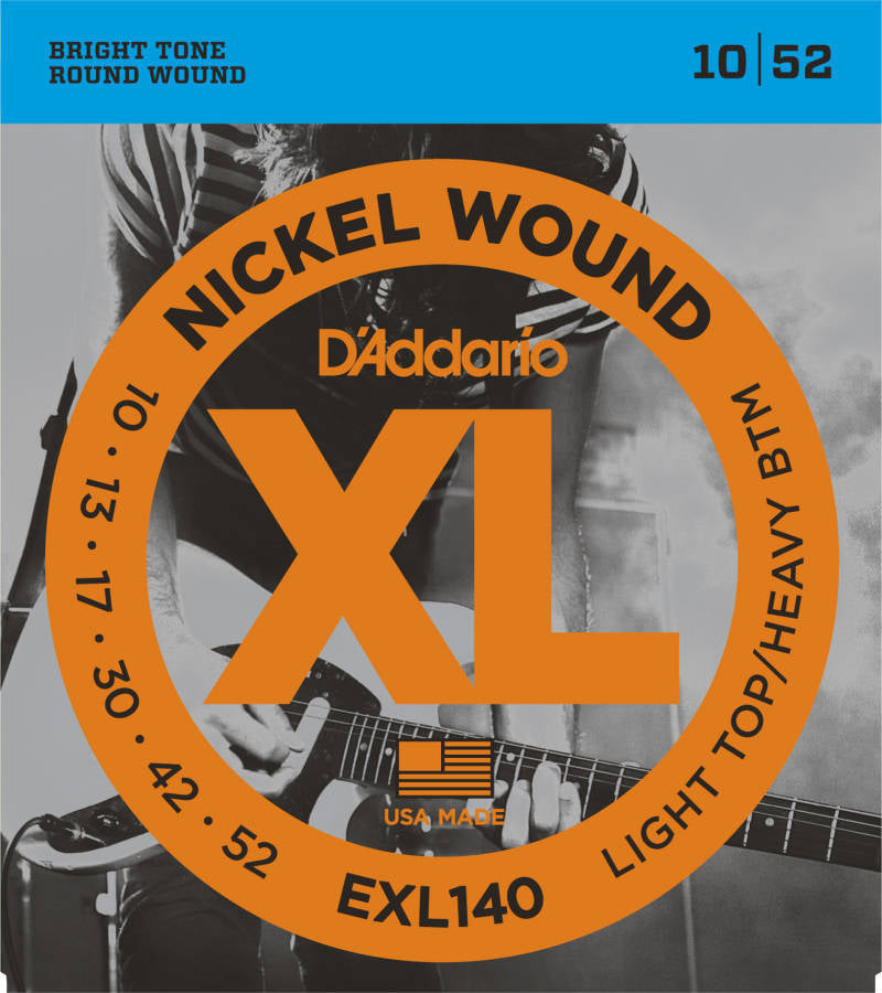 D'addario Nickel Plated Steel Wound Electric Strings 010-052 - EXL140