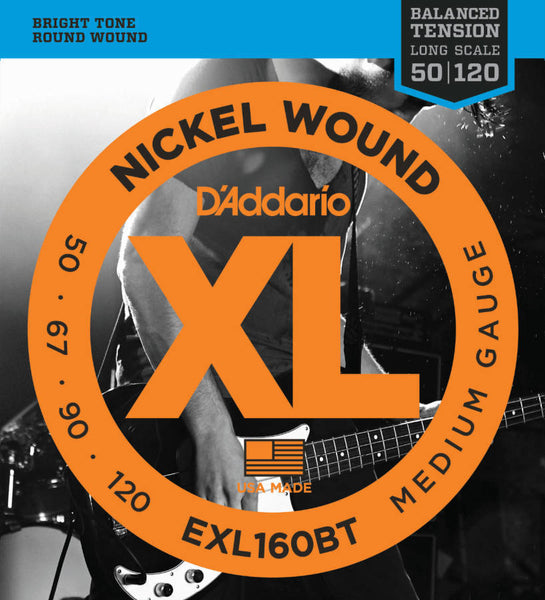 D'addario EXL160BT Bass Strings Balanced Tension Nickel Wound Long Scale 050-120