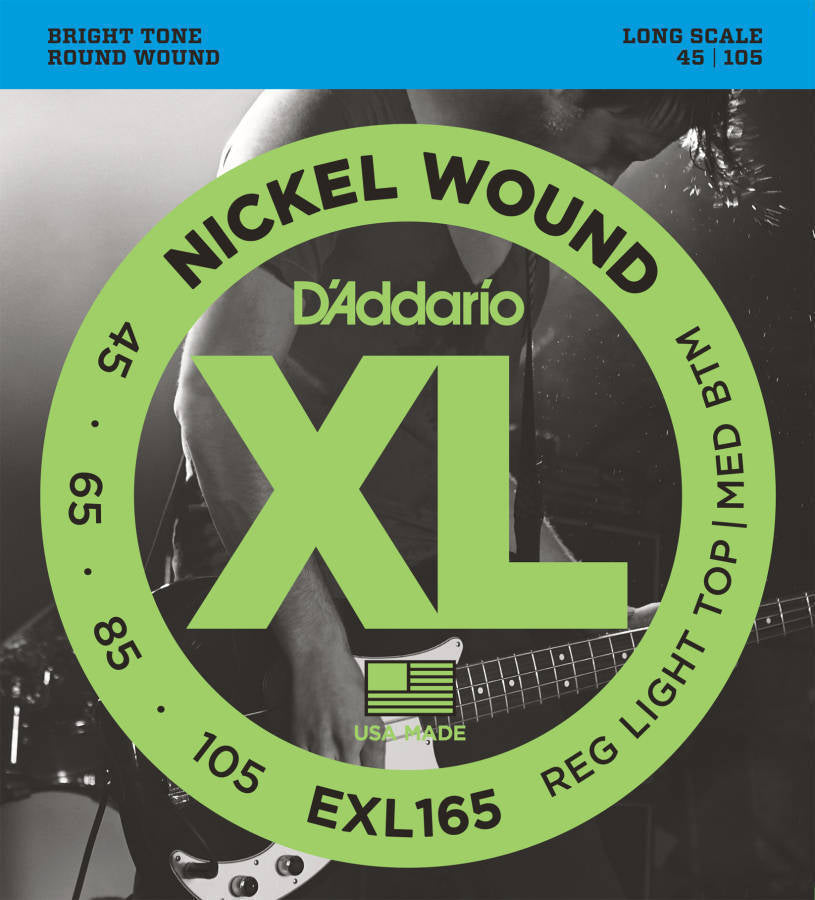 D'addario EXL165 Nickel Wound Long Scale Bass Strings 045-105