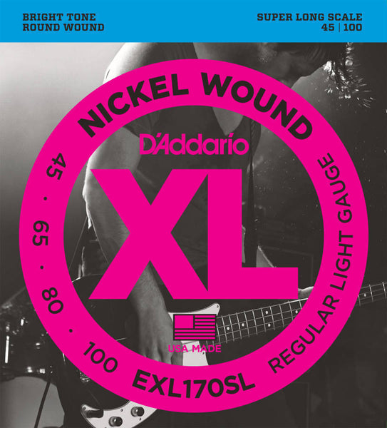 D'addario EXL170SL Nickel Wound Super Long Scale Bass Strings 045-100