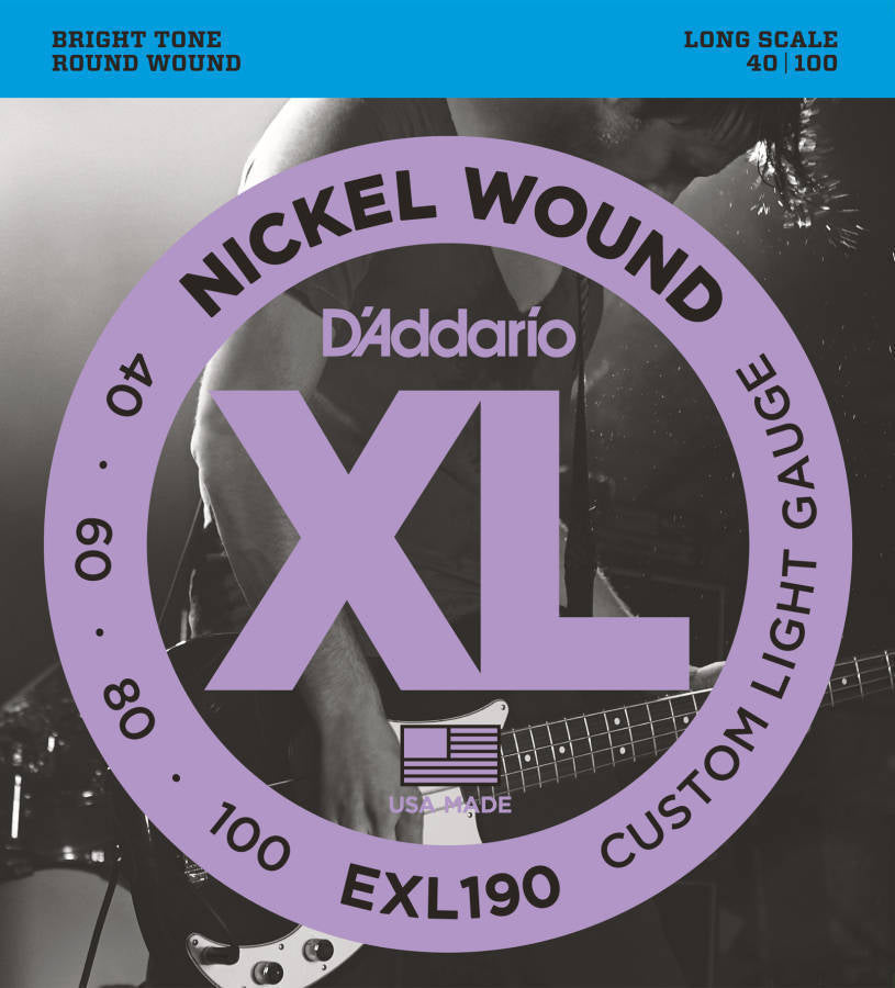 D'addario EXL190 Nickel Wound Long Scale Bass Strings 040-100