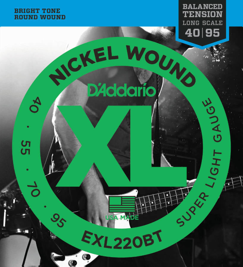 D'addario EXL220BT Nickel Wound Balanced Tension Bass Strings 040-095