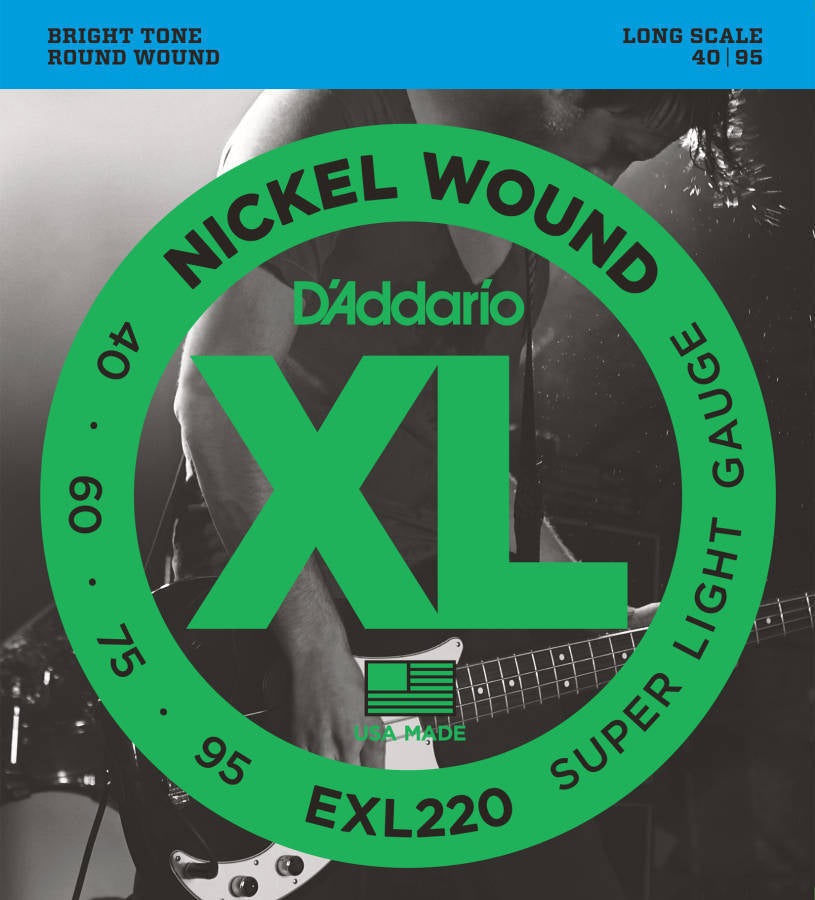 D'addario EXL220S Nickel Wound Short Scale Bass Strings 040-095