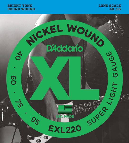 D'addario EXL220 Nickel Wound Long Scale Bass Strings 040-095
