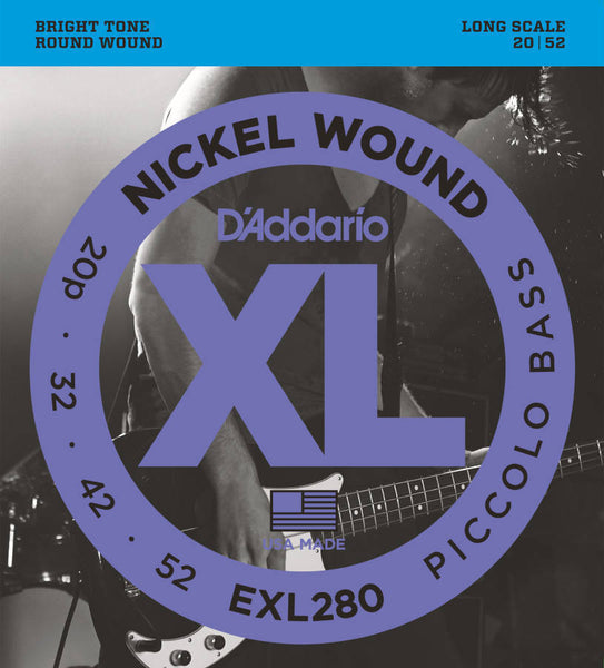 D'addario EXL280 Piccolo Nickel Wound Long Scale Bass Strings 020-050