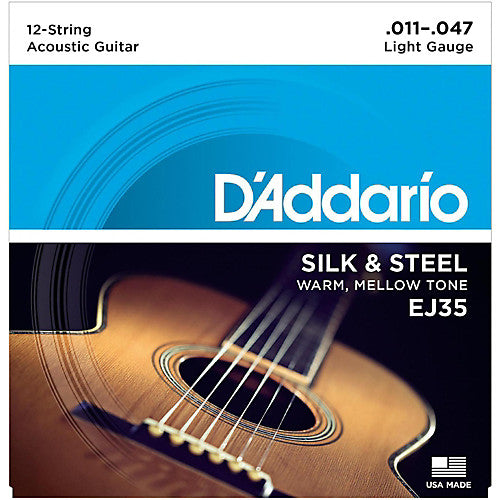 D'addario Silk & Steel 12 String Folk Acoustic Strings 011-047 - EJ35