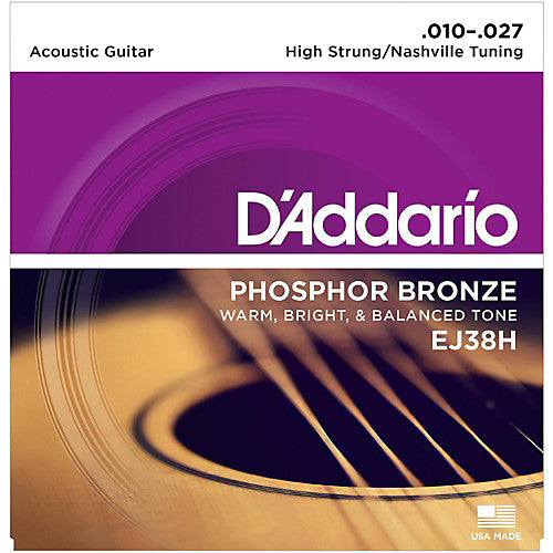 D'addario EJ38H Phosphor Bronze High Strung Acoustic Strings Nashville Tuning 010-27