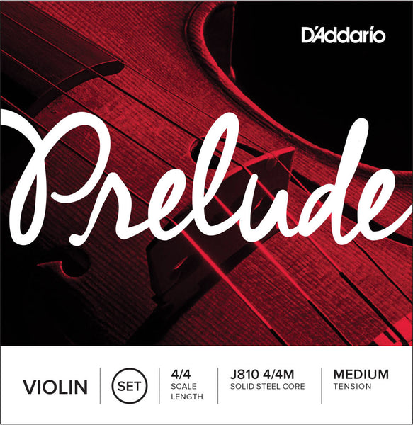 D'Addario J810 Prelude 4/4 Full Size Violin Strings Medium Tension