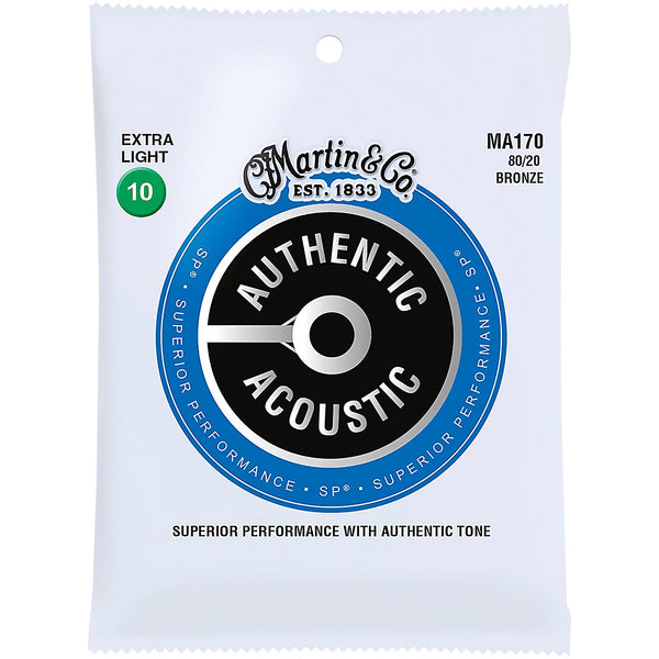 Martin 80/20 Bronze Acoustic Strings Extra Light 010-047 - MA170
