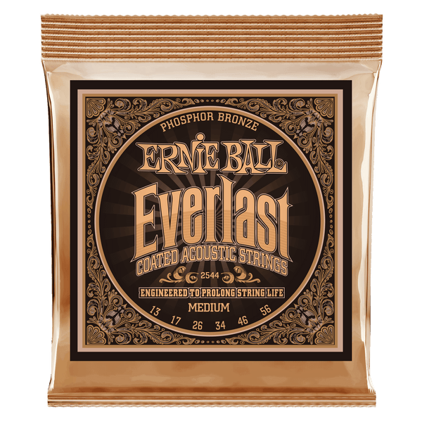 Ernie Ball Everlast Phosphor Bronze Coated Medium Acoustic Strings 013-056 - 2544EB