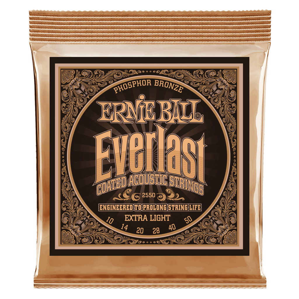 Ernie Ball Everlast Phosphor Bronze Coated Extra Light Acoustic Strings 010-050 - 2550EB