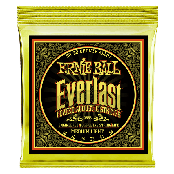 Ernie Ball Everlast 80/20 Bronze Coated Med-Light Acoustic Strings 012-054 - 2556EB