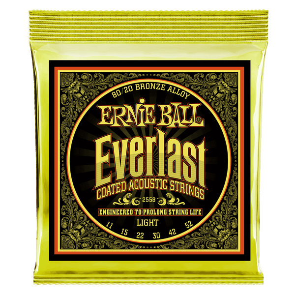 Ernie Ball Everlast 80/20 Bronze Coated Light Acoustic Strings 011-052 - 2558EB