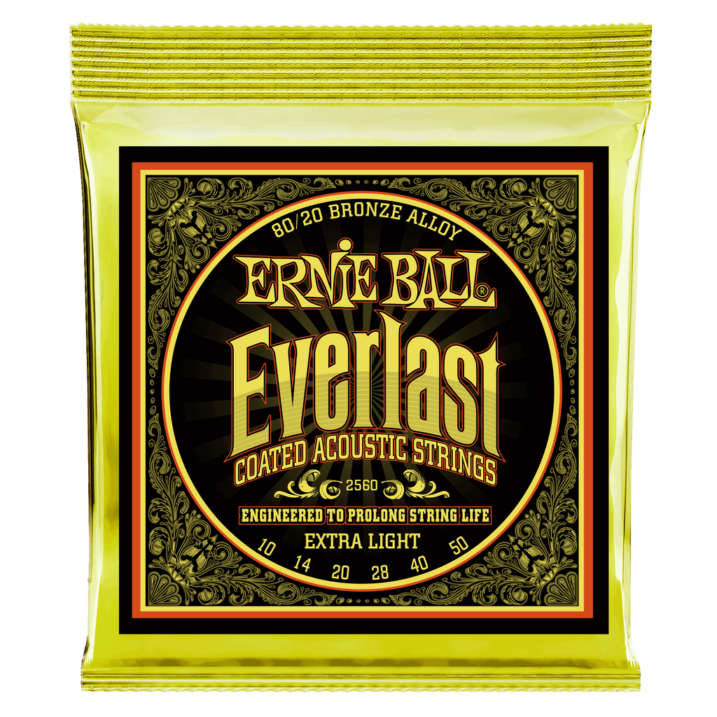 Ernie Ball Everlast 80/20 Bronze Coated Extra Light Acoustic Strings 010-050 - 2560EB