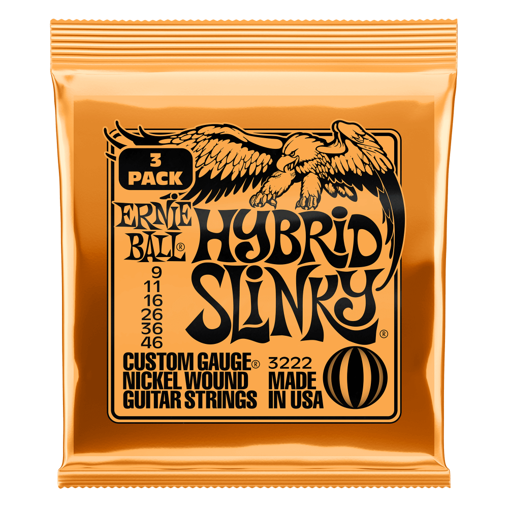 Ernie Ball Hybrid Slinky Electric Strings 3 Pack 009-046 - 3222EB