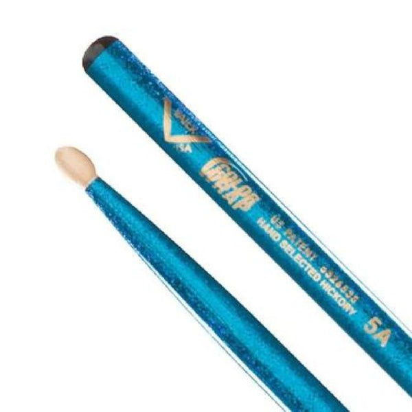 Vater 5A Color Wrap Blue Wood Tip Drumsticks - VCB5A