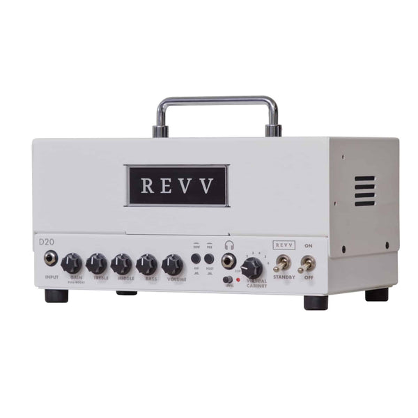 Revv White 4-20 Watt Tube Lunch Box Tube Guitar Amplifier Head - D20WH