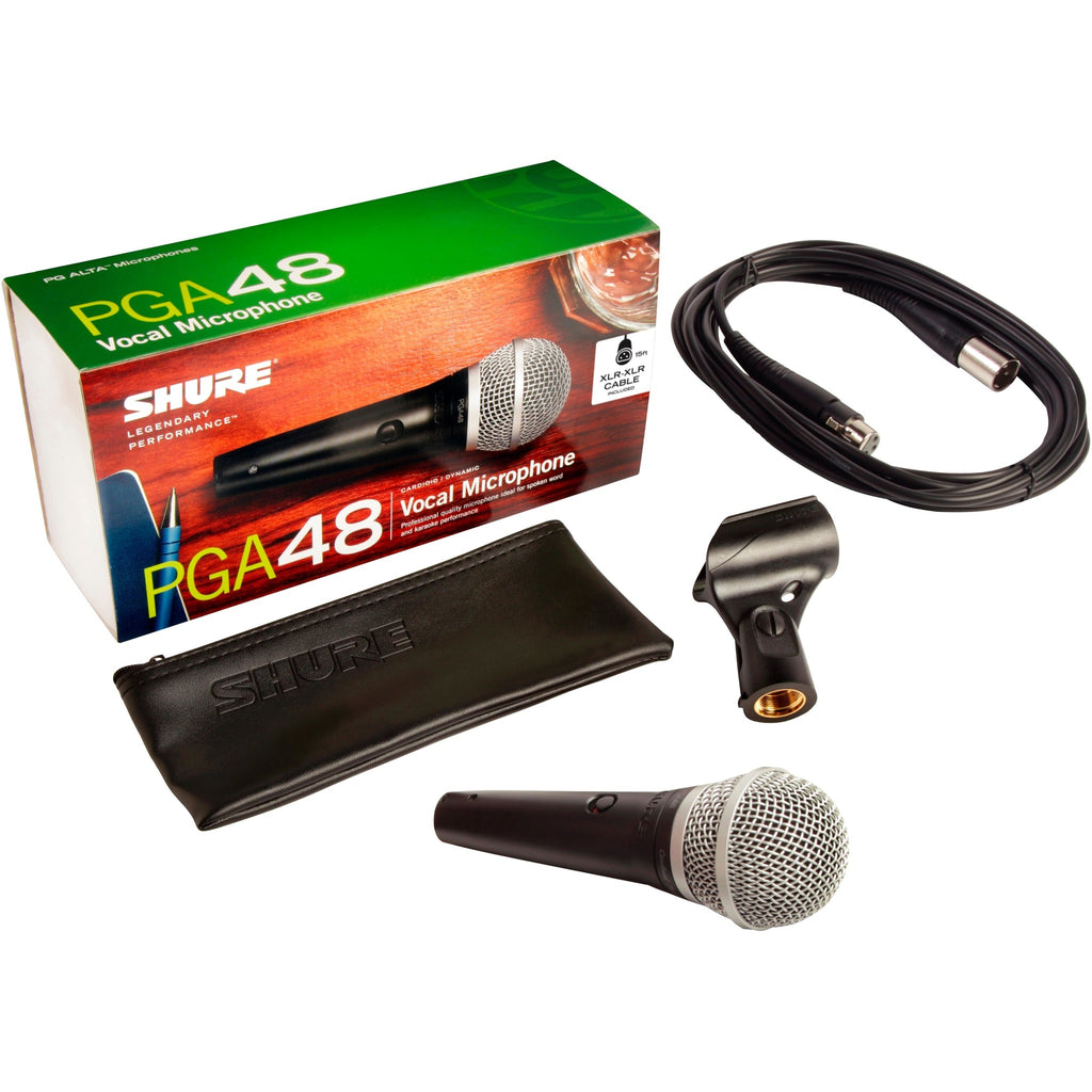 Shure PGA48XLR Cardioid Dynamic Vocal Microphone w/Switch and Cable