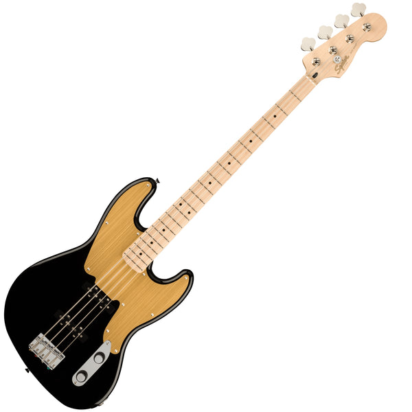 Squier Paranormal Jazz Electric Bass 54 Maple Gold Pickguard in Black - 0377100506