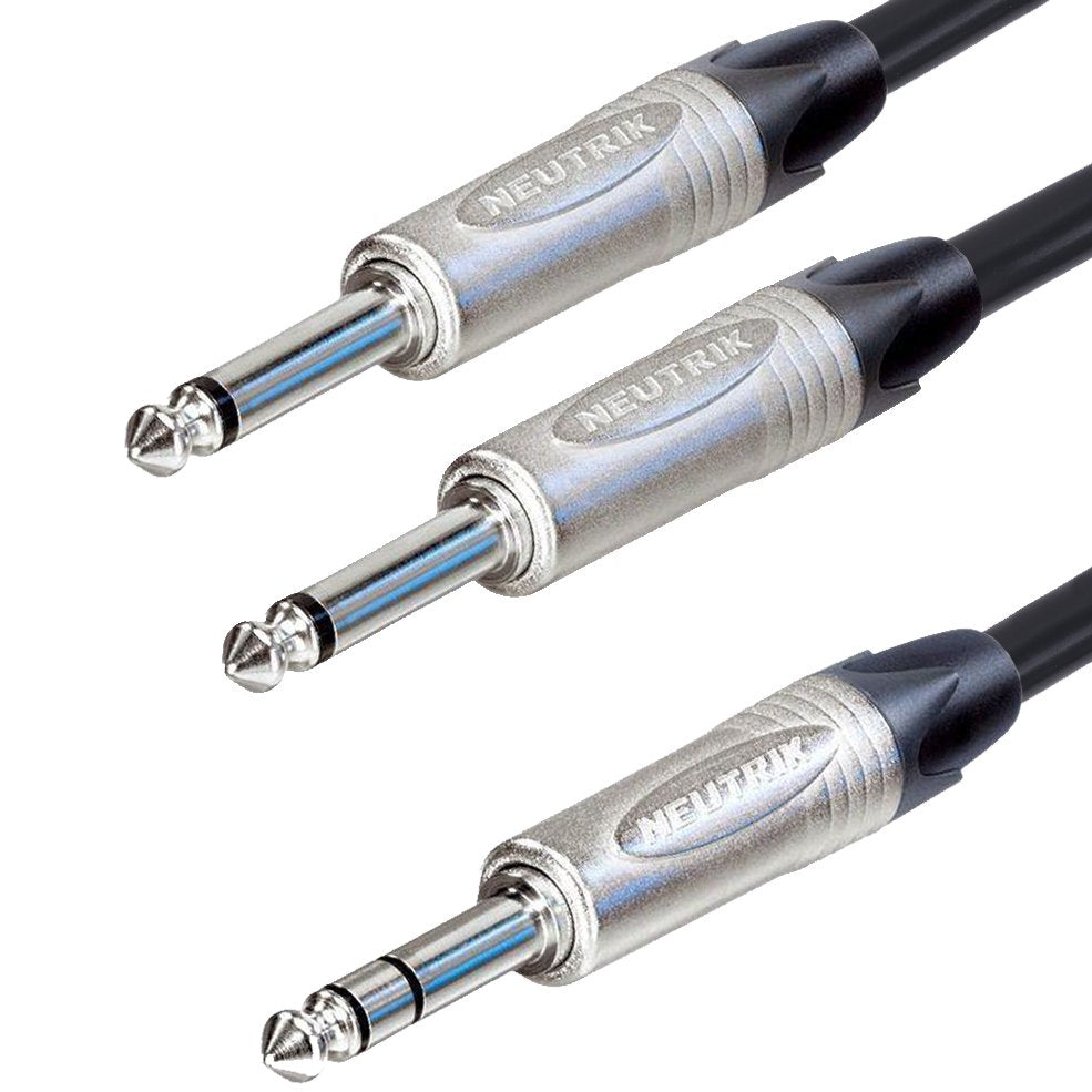 Digiflex 20' Insert Cable 1/4'" TRS to 2 x 1/4" TS - CIN1S2P20