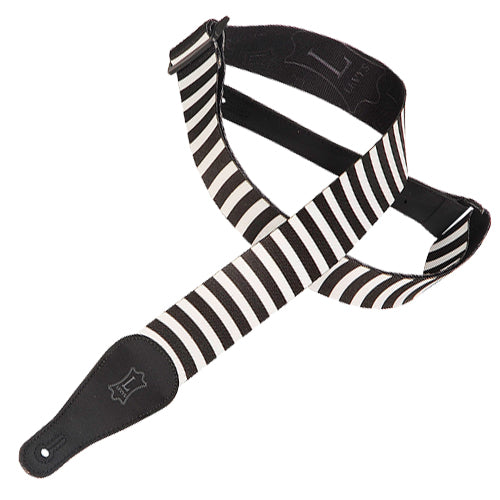 Levys 2" Sonic-Art Polyester Guitar Strap - Black & White Stripe - MPS2064