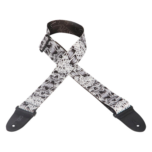 Levys 2" Polyester Guitar Strap with Skulls Design - MP16