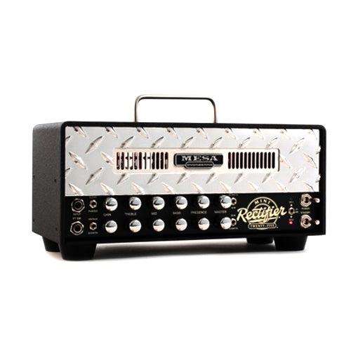 Mesa Boogie Mini Rectifier 25 Watt Tube Guitar Amplifier Head Silver Diamond Plate - MINIRECTO25HD