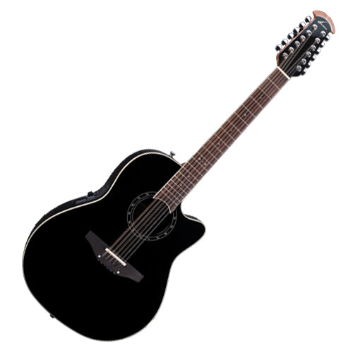 Ovation Standard Balladeer Acoustic Electric 12 String Deep Contour Bowl in Black - 2751AX5