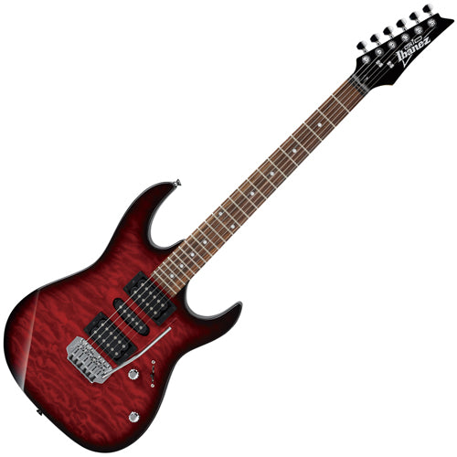Ibanez GRX Series Electric Guitar in Transparent Red Burst - GRX70QATRB
