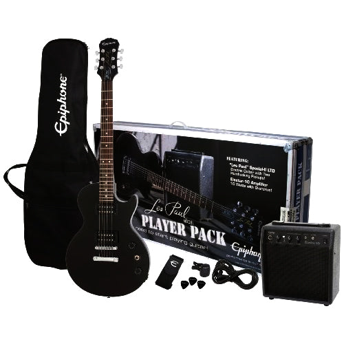 Epiphone Les Paul Special Electric Guitar Player's Pack in Ebony - ELPJEBCHPP