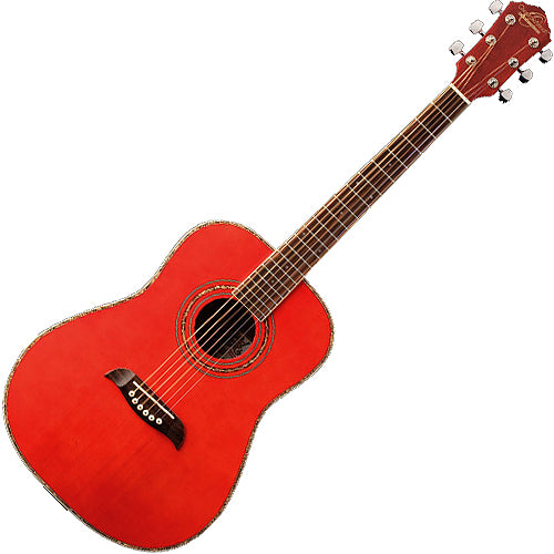 Oscar Schmidt 3/4 Size Acoustic Guitar in Trans Red - OG1TRA