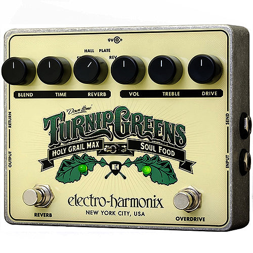 ElectroHarmonix TURNIPGREENS Multi Effects Pedal - Soul Food Overdrive & Holy Grail Max Reverb