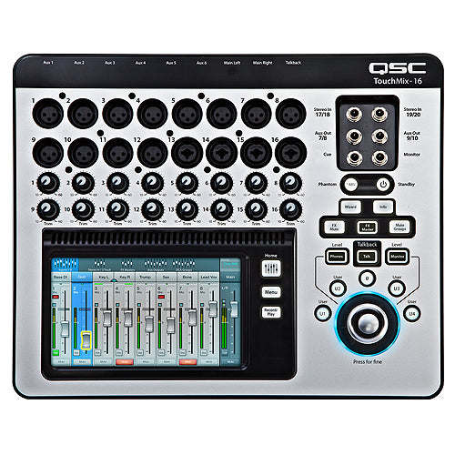 QSC TOUCHMIX16 TouchMix 20-Input Digital Non Powered Mixer with WIreless Adapter and Carrying Case