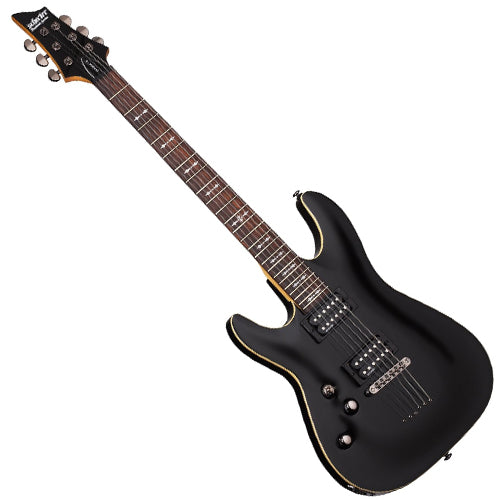 Schecter Left Hand Omen 6 Electric Guitar in Satin Black - 2063SHC