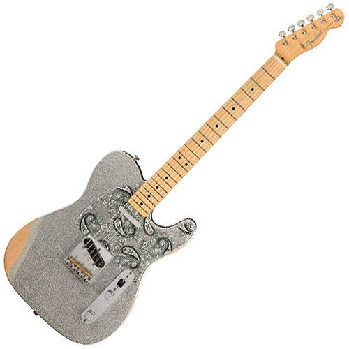 Fender Brad Paisley Roadworn Telecaster Electric Guitar in Silver Sparkle - 0145902317