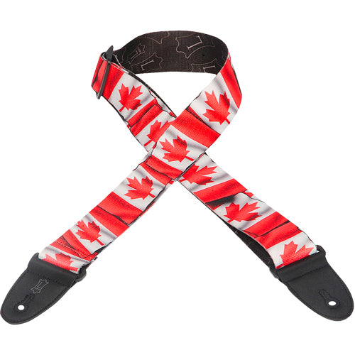Levys 2" Polyester Guitar Strap with Canadian Flag Design - MP31