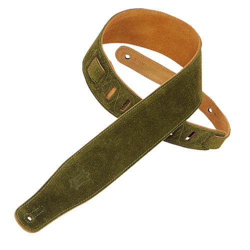 Levys 2-1/2" Suede Guitar Strap in Green - MS26GRN
