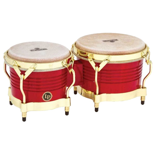 Latin Percussion Matador Wood Bongos Red and Gold Finish - M201RW