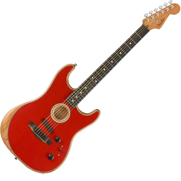 Fender American Acoustasonic Stratocaster Acoustic Electric in Dakota Red w/Gig Bag - 0972023254