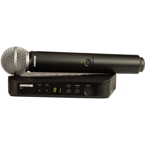 Shure Handheld Wireless Microphone BLX2/SM58 handheld transmitter w/SM58 cardioid microphone - BLX24SM58