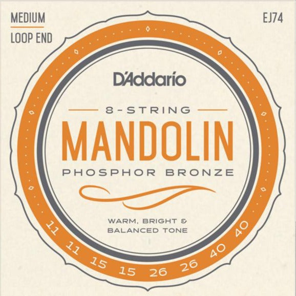 D'addario Mandolin Strings Phosphor Bronze Medium - EJ74