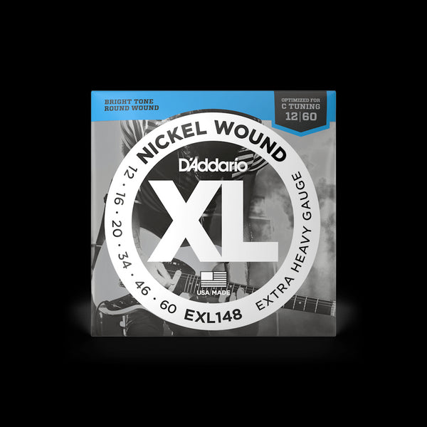 D'addario Nickel Plated Steel Wound Electric Strings 12-60 - EXL148