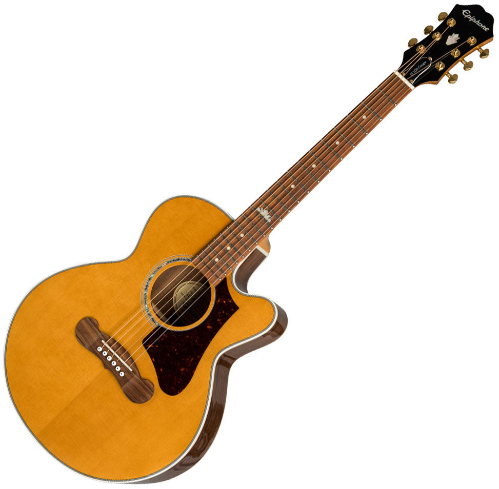 Epiphone Coupe Mini Jumbo Cutaway Acoustic Electric in Natural - EJ-200CE