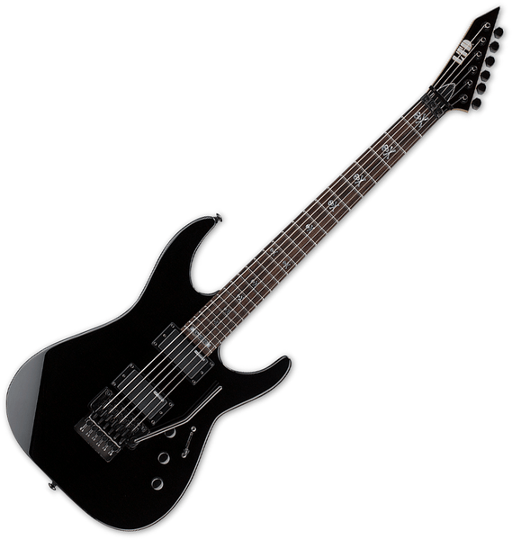 ESP LTD Kirk Hammett Signature Electric Guitar Floyd Rose in See Thru Black-LKH202